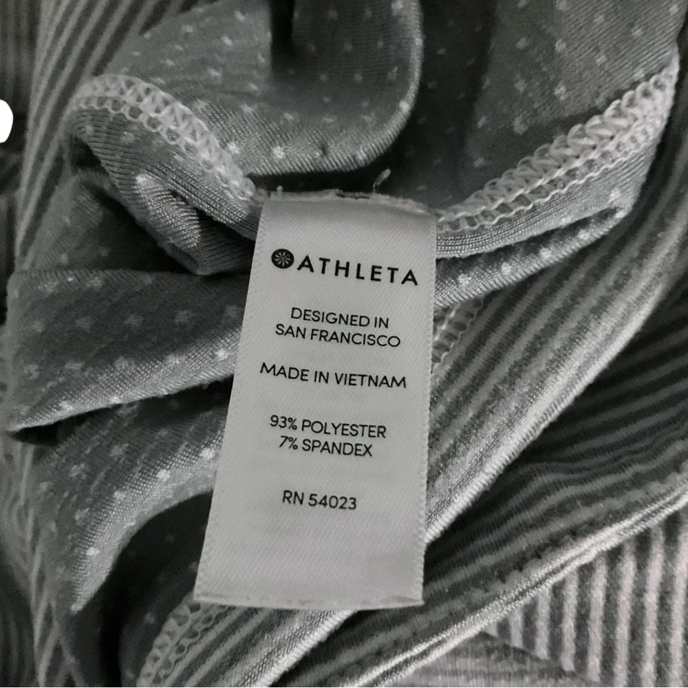 Athleta Hooded Pullover Sz XS Relaxed Fit Striped Active Athleisure Gray - Picture 13 of 13